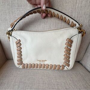 Kate Spade Whipstitch Cream and Tan Shoulder Bag